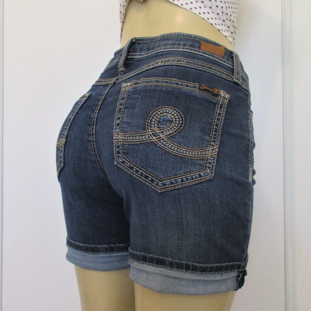 Seven7 Jean Shorts Size 6 Cuffed Denim